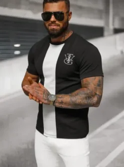 T-shirt męski czarny O/L1184^Ozonee Sale