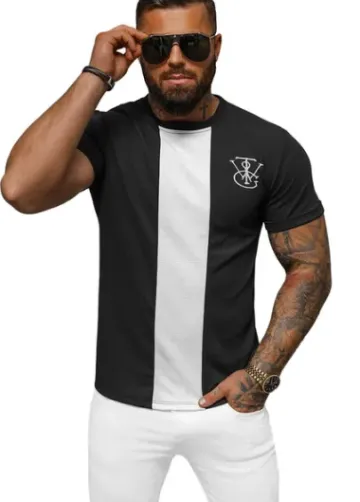 T-shirt męski czarny O/L1184^Ozonee Sale