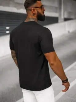 T-shirt męski czarny O/L1451^Ozonee Discount