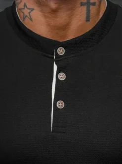 T-shirt męski czarny O/M011^Ozonee Fashion