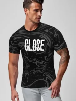 T-shirt męski czarny O/MPO3470Z^Ozonee Sale