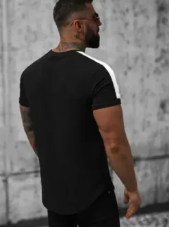 T-Shirt męski czarny O/P1180^Ozonee Best