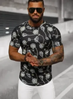 T-shirt męski czarny O/PT012^Ozonee Best