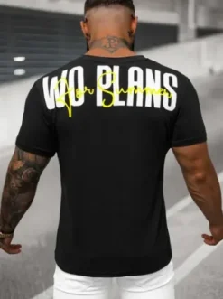 T-shirt męski czarny O/T1277/3^Ozonee Fashion