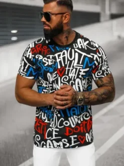 T-shirt męski czarny O/T1271/3^Ozonee Online