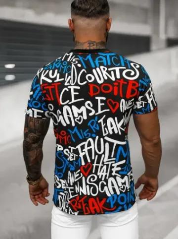 T-shirt męski czarny O/T1271/3^Ozonee Online