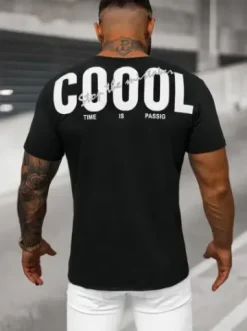 T-shirt męski czarny O/T1278/3^Ozonee New