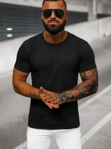 T-shirt męski czarny O/T1278/3^Ozonee New