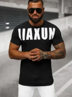 T-shirt męski czarny O/T1279/3^Ozonee Hot