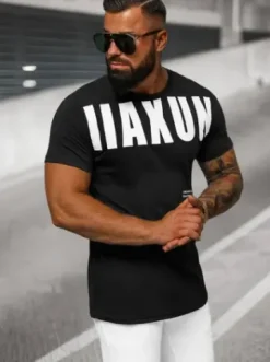 T-shirt męski czarny O/T1279/3^Ozonee Hot