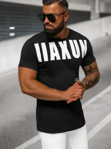 T-shirt męski czarny O/T1279/3^Ozonee Hot