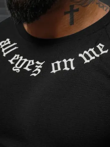 T-shirt męski czarny O/T7256^Ozonee Clearance