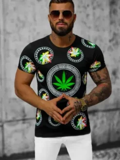 T-shirt męski czarny O/T135/3^Ozonee Discount