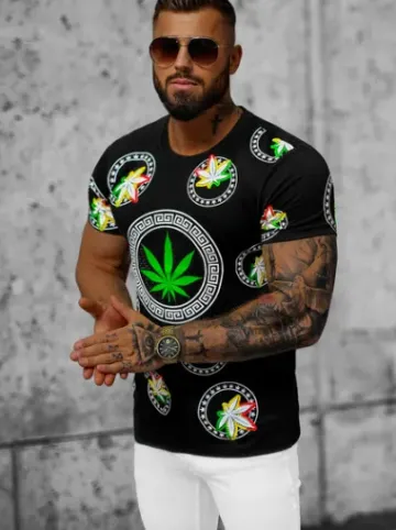 T-shirt męski czarny O/T135/3^Ozonee Discount