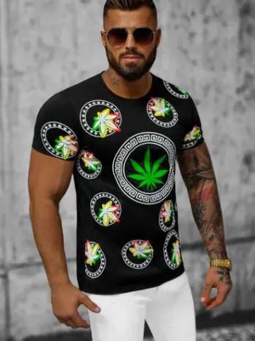 T-shirt męski czarny O/T135/3^Ozonee Discount