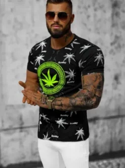 T-shirt męski czarny O/T139/3^Ozonee Discount