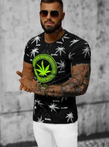 T-shirt męski czarny O/T139/3^Ozonee Discount