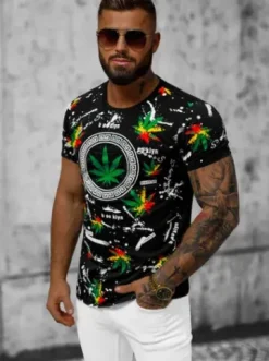 T-shirt męski czarny O/T131/3^Ozonee Outlet