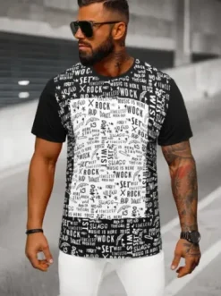 T-shirt męski czarny O/T122/3Z^Ozonee Online