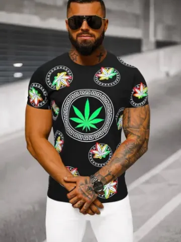 T-shirt męski czarny O/T135/3Z^Ozonee New