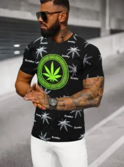 T-shirt męski czarny O/T139/3Z^Ozonee Best
