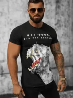T-shirt męski czarny O/T127/3Z^Ozonee Best