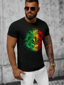 T-shirt męski czarny O/T138/3Z^Ozonee New