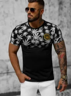 T-shirt męski czarny O/T133/3Z^Ozonee Sale