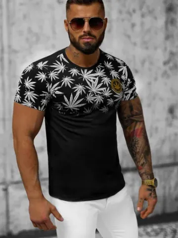 T-shirt męski czarny O/T133/3Z^Ozonee Sale