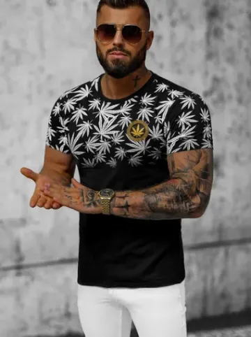 T-shirt męski czarny O/T133/3Z^Ozonee Sale