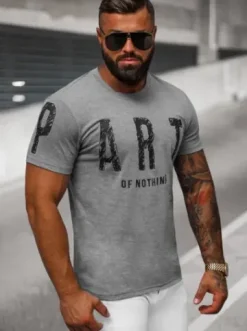 T-shirt męski grafitowy O/8T1263/5^Ozonee Hot