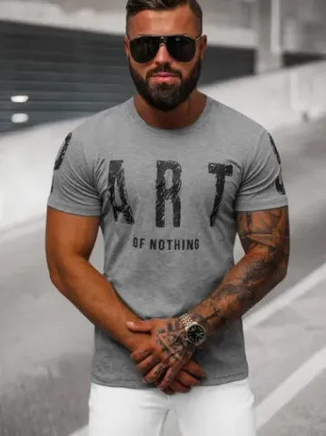 T-shirt męski grafitowy O/8T1263/5^Ozonee Hot