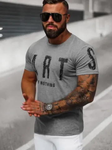 T-shirt męski grafitowy O/8T1263/5^Ozonee Hot