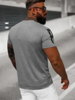 T-shirt męski grafitowy O/8T1263/5^Ozonee Hot