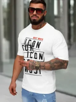 T-shirt męski loose fit biały JS/8B1366/1^Ozonee Outlet