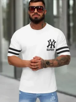 T-shirt męski loose fit biały JS/8B1372/1^Ozonee Sale