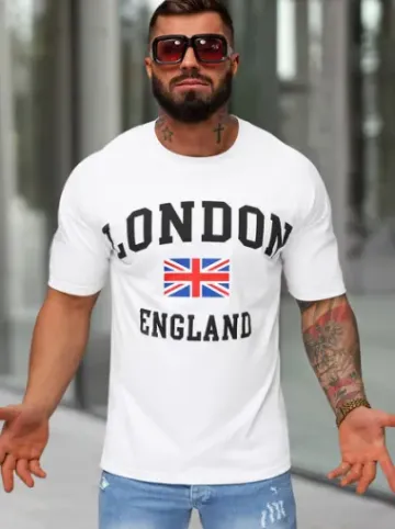 T-shirt męski loose fit biały JS/8B1373/1^Ozonee Discount