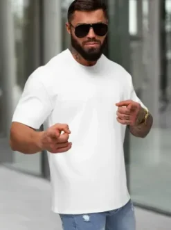 T-shirt męski loose fit biały JS/67T1298/1^Ozonee Discount