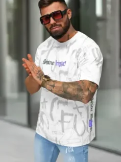 T-shirt męski loose fit biały O/YN2/621^Ozonee Clearance