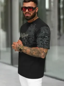 T-shirt męski loose fit czarny O/YN2/631^Ozonee Discount