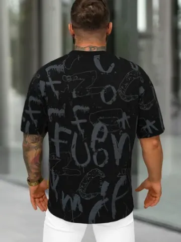 T-shirt męski loose fit czarny O/YN2/621^Ozonee Best