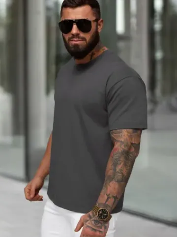 T-shirt męski loose fit grafitowy JS/67T1298/5^Ozonee Online