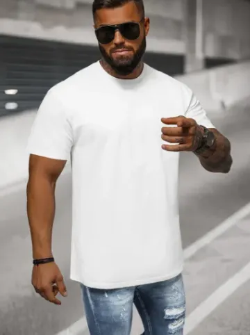 T-shirt męski oversize biały NB/MT3098^Ozonee Clearance