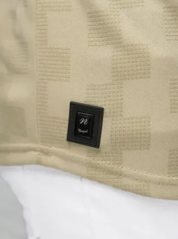 T-shirt męski slim fit beżowy O/QS11621^Ozonee Outlet