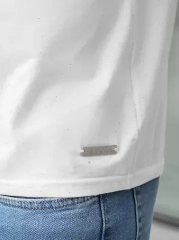 T-shirt męski slim fit biały O/QQ1386^Ozonee Online
