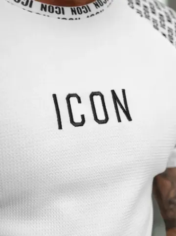 T-shirt męski slim-fit biały O/B1212^Ozonee Hot