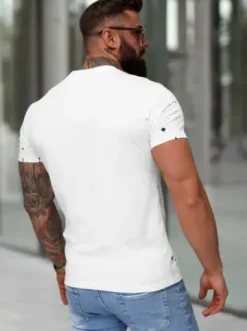 T-shirt męski slim fit biały JS/8B1388/1^Ozonee Best
