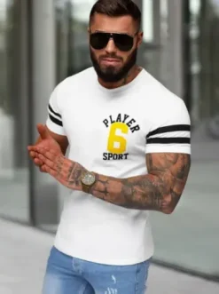 T-shirt męski slim fit biały JS/8B1391/1^Ozonee Outlet