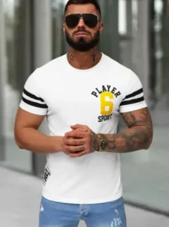 T-shirt męski slim fit biały JS/8B1391/1^Ozonee Outlet