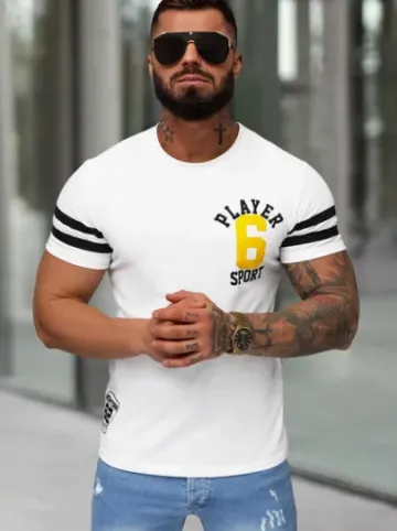 T-shirt męski slim fit biały JS/8B1391/1^Ozonee Outlet